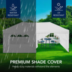 Pop Up Party Tent Canopy w/ 1-Button Easy Setup - 10x20ft